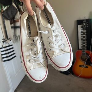 White slip on ankle converse